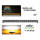 Barra Torreta  Luz Led Con Estrobo Blanco Ambar 34 Pulgadas