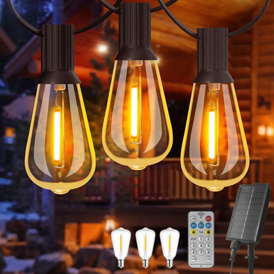 JANEY luces solares exterior jardin 30 metros 98FT con 30 luces más 3 bombillas de repuesto iluminacion luz LED guirnalda de focos vintage hogar inastillable | Envío gratis