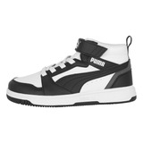 Zapatilla Puma Rebound V6 Mid Niño Black/white