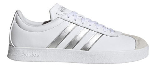 Tenis adidas Vl Court Base Blanco Con Plata Para Mujer