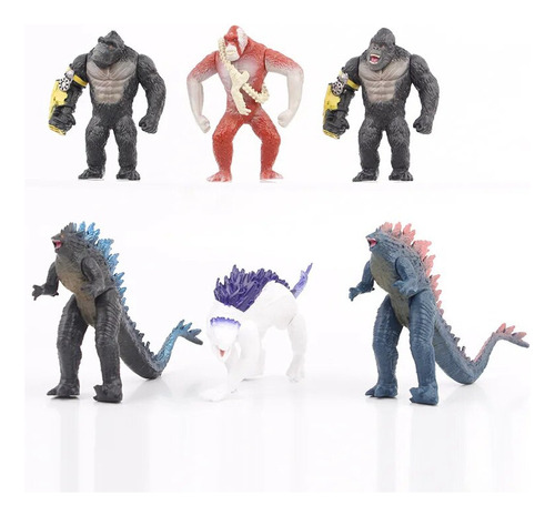 M 6 Peças De Boneco De Ação Godzilla Vs King Kong, Modelo