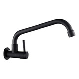 Llave Lavaplatos Flexible De Pared Negra