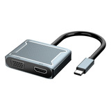 Adaptador Usb C A Vga Y Hdmi, Adaptador Usb C 2 En 1 Hub Th.