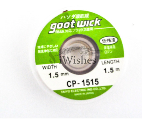 Malha Dessoldadora Goot Wick Cp-1515 - 1.5mm X 1.5m