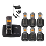 Kit Aparelho Telefone 2 Linhas Com 6 Ramal Bina Entrada Chip