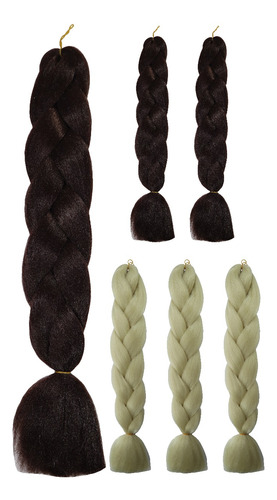 Extenciones Pelo Kanekalon Combo 6 Paquetes + 50 Cuff Regalo