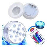 Pack X 4 Luz Led Sumergible Multicolor Rgb Colores C. Remoto