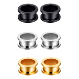 Expansores De Acero Inoxidable Color Negro Plateado Dorado