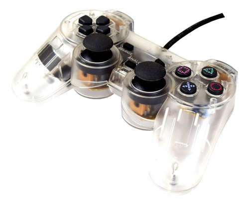 Control Alambrico Compatible Con Ps2 Y Ps1 Color Blanco