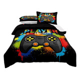 Lris Bedding Quilt, Microfiber, Gamer Design, With Covers Aa