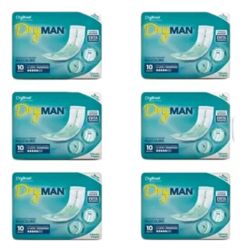 Absorvente Masculino - Dry Man 6un Embalagem Discreta Caixa
