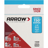 Grapas Arrow T50 1/4 (6mm) Caja 1250 Unidades 50424sp