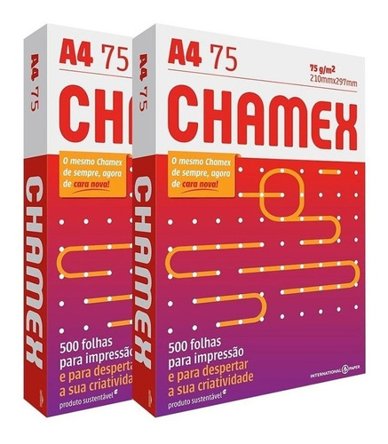 Chamex Sulfite A4 Com 500 Folhas (1000 Folhas) 2 Pacotes