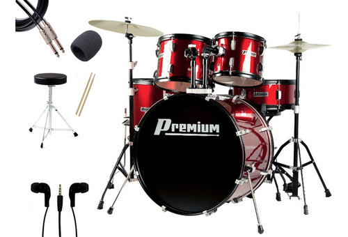 Bateria Acústica Premium Dx722 Wr 22'' Profissional Vinho