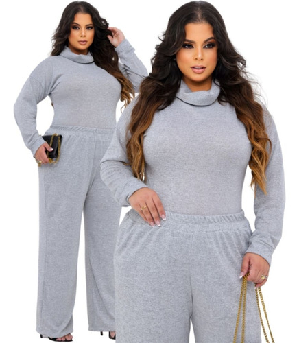 Conjunto Feminino 2 Peças Plus Size Confortável Linha Luxo