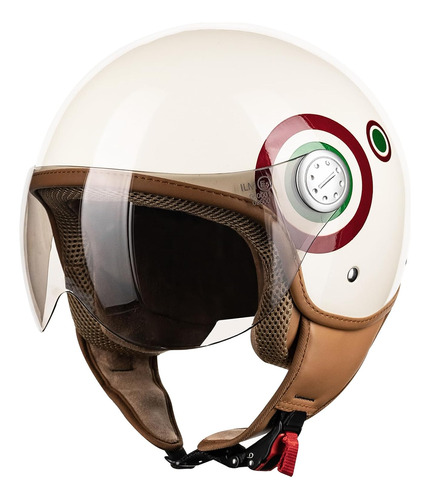 Casco De Motocicleta De Cara Abierta 3/4 Para Mujeres Y Homb