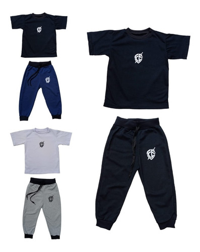 Kit 3 Conjunto Calça Moletom + Camisa Infantil Fé Religião