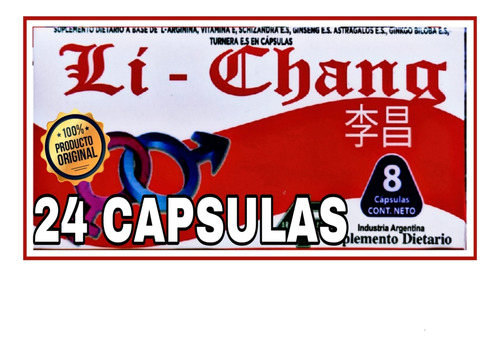 Li Chang 3 Cajas X 8 (24) Comprimidos Vigorizante Natural