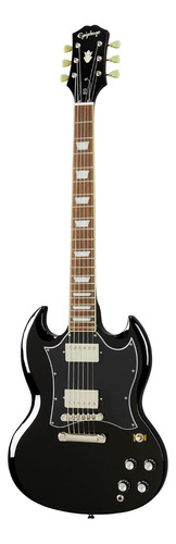 Guitarra Eléctrica EpiPhone Inspired By Gibson Sg Standard De Caoba Ebony Brillante Con Diapasón De Laurel Indio