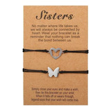 Par Pulseras Duo Mariposas Hermanas Sister Amor Amistad B809