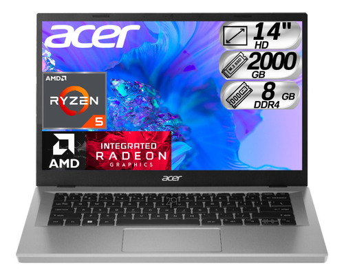 Computador Portatil Acer Amd Ryzen 5 Ram 8gb Ssd 2000gb Gráf