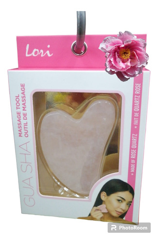 Guasha Corazón Cuarzo Rosa 100% Natural Masajeador Facial