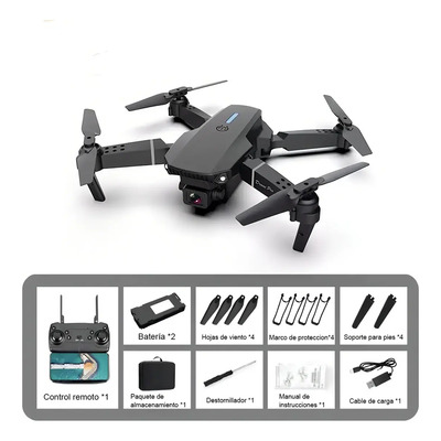 Mini Drone Zhixing E88 Cámara 4k Plegable Fpv 2 Baterías 2.4ghz Negro