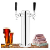 Hlycare Torre De Cerveza De Acero Inoxidable Con Doble Grifo