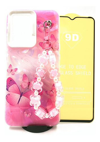 Case Mariposa + Mica Cristal Para Oppo A57 / A77 4g