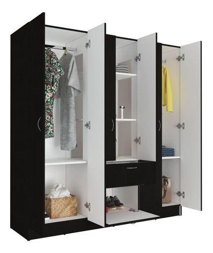 Closet Adira Wengue Y Blanco Color Negro