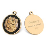 Placa Perro Gato Personalizada Identificación Razas Inoxida Color French Bulldog