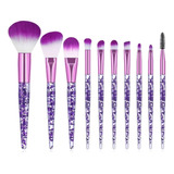 Kit Maquiagem 10 Pincéis Glitter Make Profissional Premium 