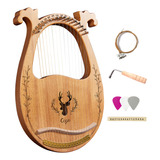 Juego Extra De 3 Cuerdas Lyre Harp, Llavero, 16 Cuerdas, Caj