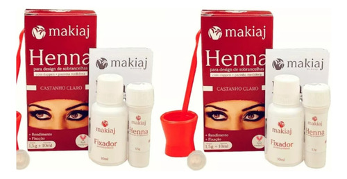 Kit 2 Unidades Henna Sobrancelha Makiaj Rena Alta Fixação