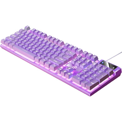 Teclado Mecânico Para Jogos Com Fio Com Roxo