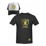 Kit Playera + Gorra Sublimada Estilo Las Vegas Raiders Gold