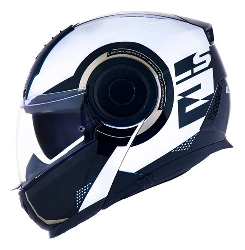 Capacete Ls2 Scope F902 Escamoteável Branco Titanium Brilho