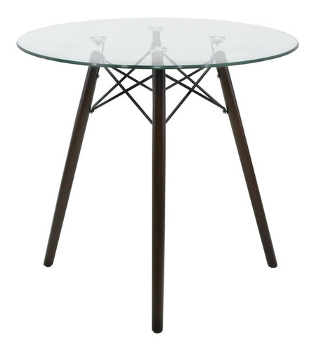 Mesa Eames Oslo Cristal Mundo In Redonda Para Comedor Color De La Tapa Nogal