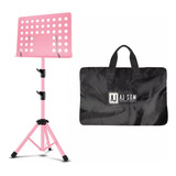 Suporte Estante Partitura Metal Maestro Reforçada Rosa C/bag