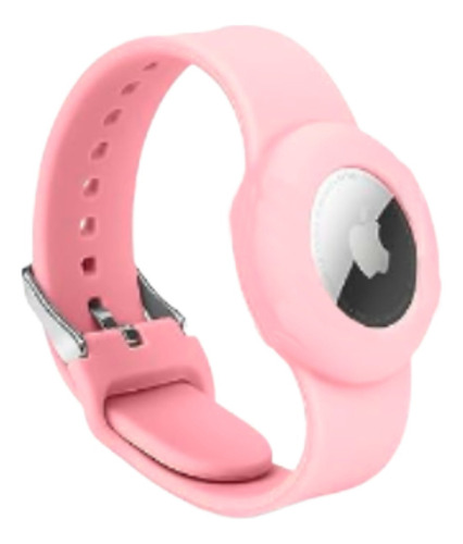 Pulseira Bracelete Silicone Compatível Para Airtag Rastreado Cor Rosa-claro