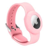 Pulseira Bracelete Silicone Compatível Para Airtag Rastreado Cor Rosa-claro