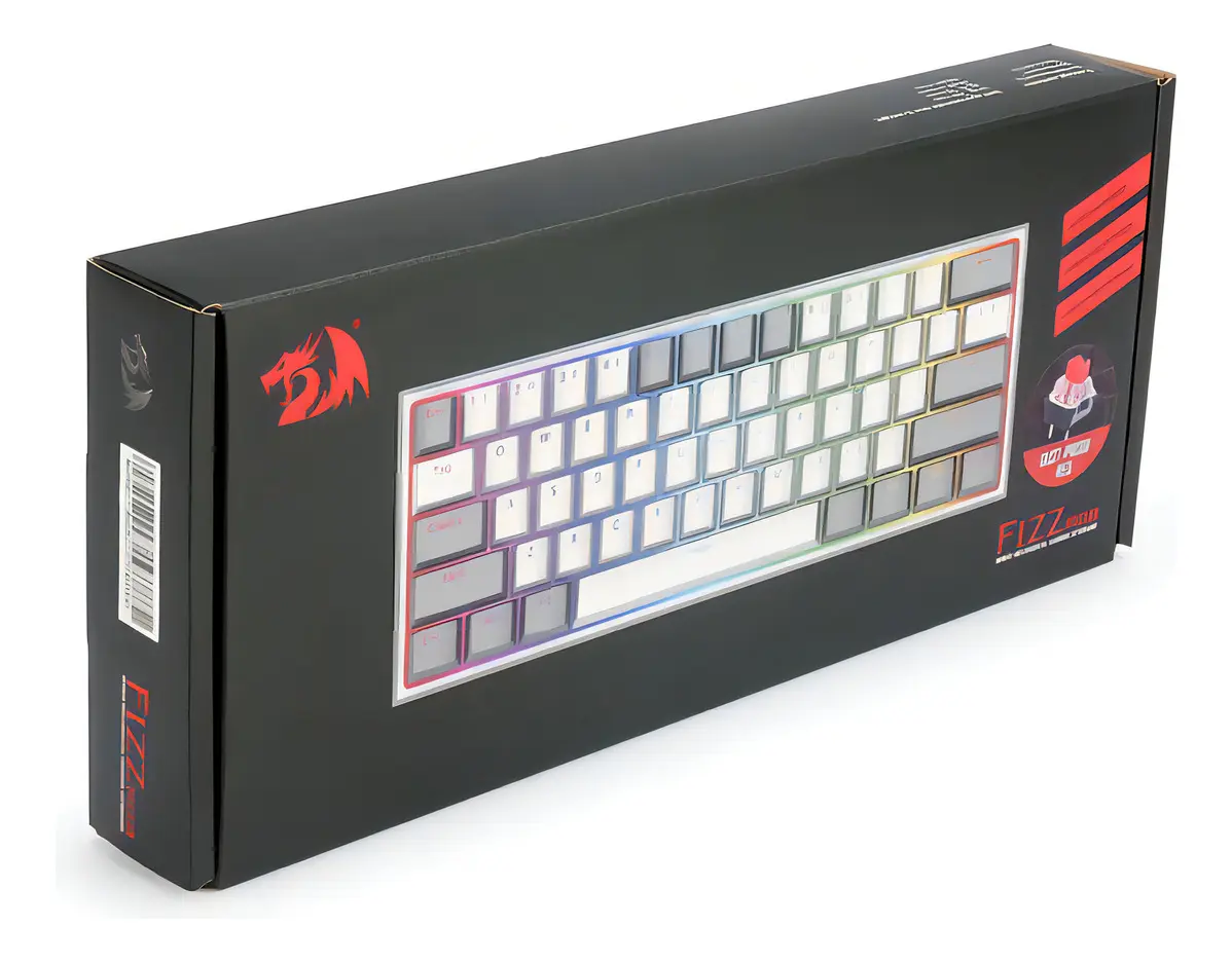 TECLADO REDRAGON FIZZ K617 RGB WHITE/GREY