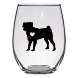 Vaso De Vino De Pug, 21 Oz, Amante De Los Cachorros, Amante