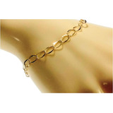 Pulseira Correntinha Masc  E Femin Elos 5x8m Ouro 10k 23 Cm