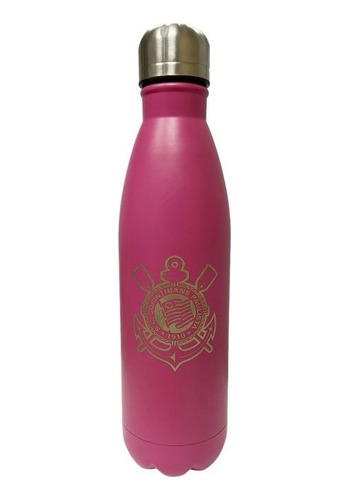 Garrafa Corinthians Oficial Inox Rosa - 750ml 