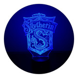 Lámpara 3d Slytherin Harry Potter Base Negra+ Control 