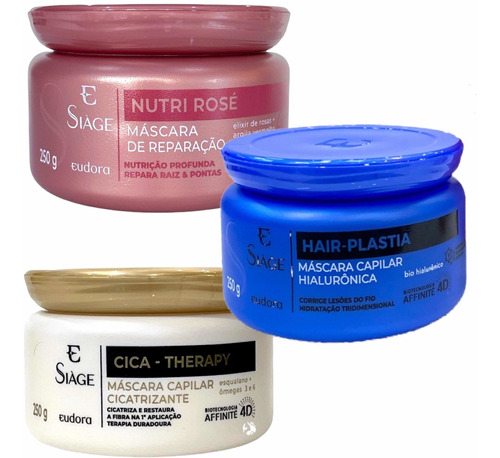 Siàge Máscaras Nutri Rosé + Hair Plastia + Cica Therapy