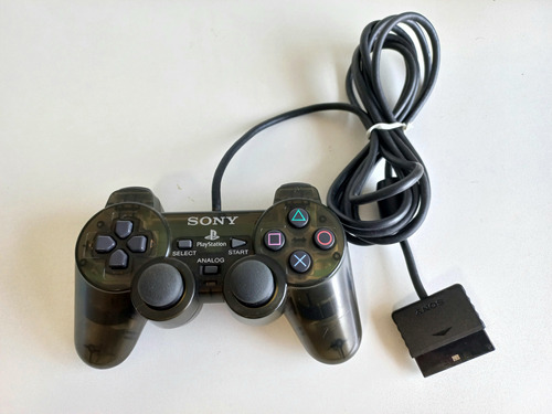 Controle Original Dualshock 2 Preto Translúcido Ps2