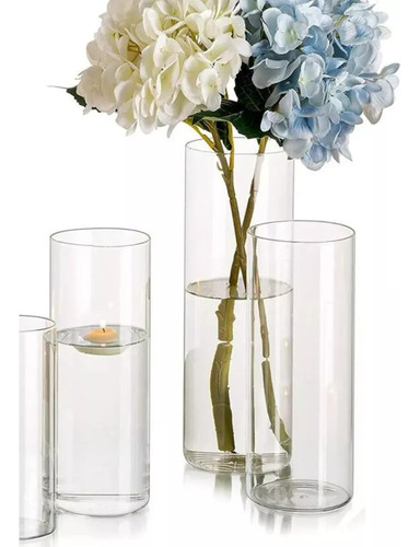 Vaso Decorativo Cm Cilindro Transparente Liso 40cm