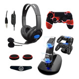 Audifonos Gamer Ps4 Cargador Doble Control  Ps4 (1) Silicona